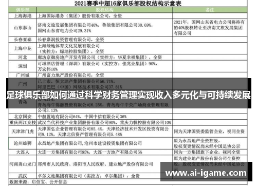 足球俱乐部如何通过科学财务管理实现收入多元化与可持续发展